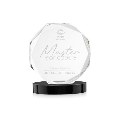 Awards and Trophies - Crystal Awards - Acadian Black on Alberton Base Polygon Crystal Award