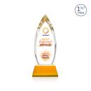 Fortier Full Color Amber on Entwhistle Base Peaks Crystal Award