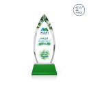 Fortier Full Color Green on Entwhistle Base Peaks Crystal Award