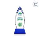 Fortier Full Color Blue on Entwhistle Base Peaks Crystal Award