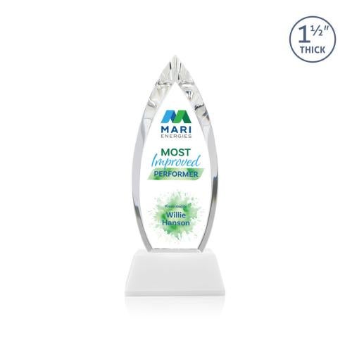 Awards and Trophies - Crystal Awards - Fortier Full Color White on Entwhistle White Peaks Crystal Award