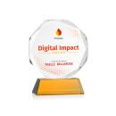 Acadian Full Color Amber on Newhaven Base Polygon Crystal Award