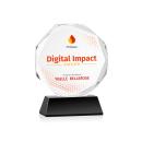 Acadian Full Color Black on Newhaven Base Polygon Crystal Award