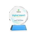 Acadian Full Color Sky Blue on Newhaven Base Polygon Crystal Award