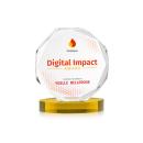 Acadian Full Color Gold on Alberton Base Polygon Crystal Award