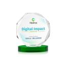 Acadian Full Color Green on Alberton Base Polygon Crystal Award