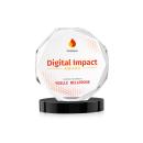 Acadian Full Color Black on Alberton Base Polygon Crystal Award