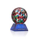 Fantasia Blue on Sheffield Base Globe Glass Award