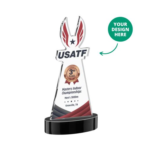 Awards and Trophies - Crystal Awards - EdgeCraft Full Color on Alberton Base - Black (via Air)