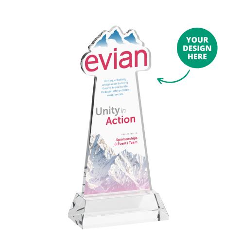 Awards and Trophies - Crystal Awards - EdgeCraft Full Color on Hartford Base - Clear (via Air)