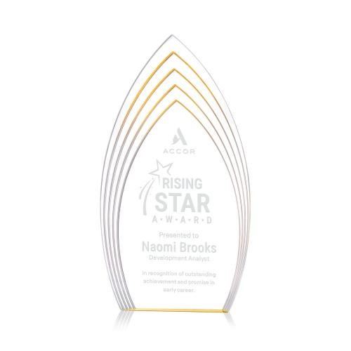 Awards and Trophies - Acrylic Awards - Turello Gold Peaks Acrylic Award