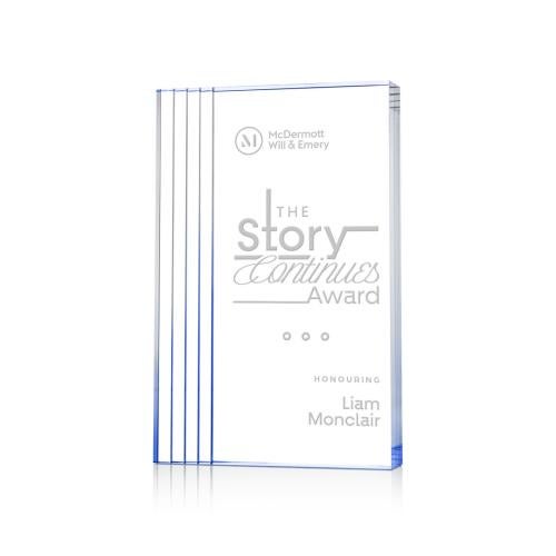 Awards and Trophies - Acrylic Awards - Haverton Blue Rectangle Acrylic Award