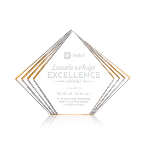 Awards and Trophies - Acrylic Awards - Crawford Gold Diamond Acrylic Award