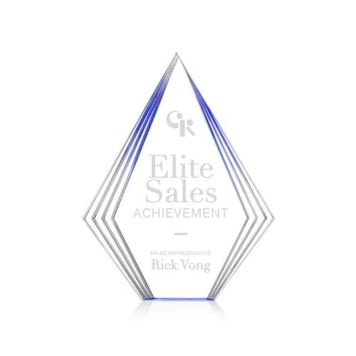 Awards and Trophies - Acrylic Awards - Brantley Blue Diamond Acrylic Award