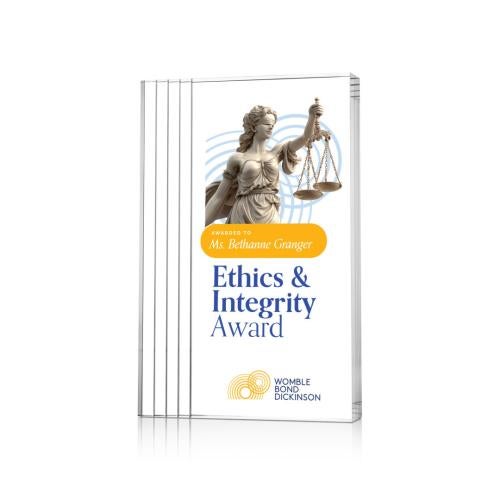 Awards and Trophies - Acrylic Awards - Haverton Full Color Clear Rectangle Acrylic Award