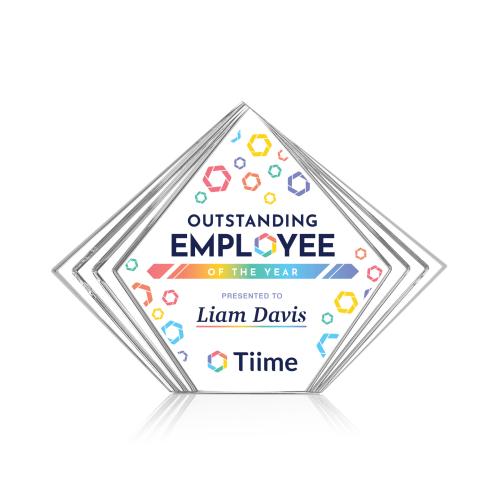 Awards and Trophies - Acrylic Awards - Crawford Full Color Clear Diamond Acrylic Award