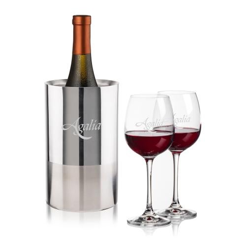 Corporate Gifts - Barware - Gift Sets - Catania Wine Cooler & Danforth Wine Set