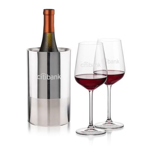 Corporate Gifts - Barware - Gift Sets - Catania Wine Cooler & Elderwood Wine Set