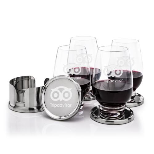 Corporate Gifts - Barware - Gift Sets - Baldoni Coasters & Glenarden Stemless Wine Set