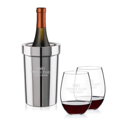 Corporate Gifts - Barware - Wine Accessories - Wine Coolers - Milano Wine Cooler & RIEDEL Stemless Wine Set