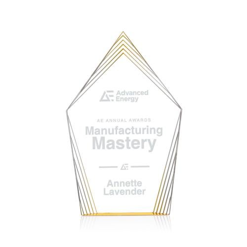 Awards and Trophies - Acrylic Awards - Grayson Gold Peaks Acrylic Award