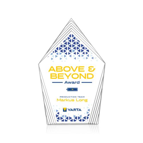 Awards and Trophies - Acrylic Awards - Greyson Full Color Clear Peaks Acrylic Award