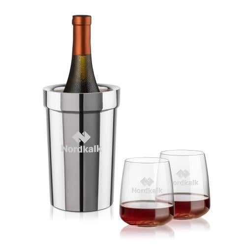 Corporate Gifts - Barware - Gift Sets - Milano Wine Cooler & Dunhill Stemless Wine Set