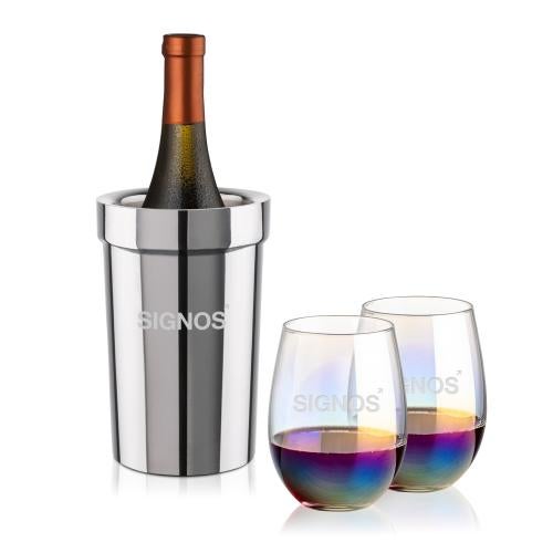 Corporate Gifts - Barware - Gift Sets - Milano Wine Cooler & Miami Stemless Wine Set