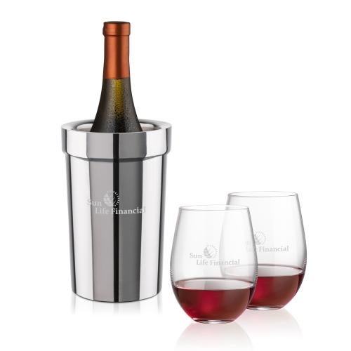 Corporate Gifts - Barware - Gift Sets - Milano Wine Cooler & Redmond Stemless Wine Set