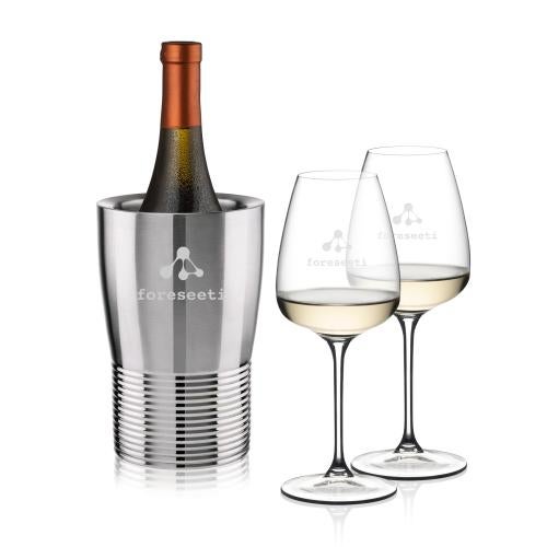 Corporate Gifts - Barware - Wine Accessories - Wine Coolers - Genoa Wine Cooler & RIEDEL Trauben Wine Set