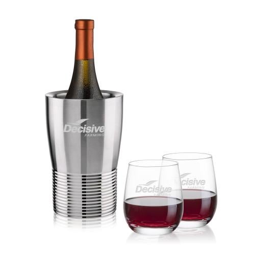 Corporate Gifts - Barware - Wine Accessories - Wine Coolers - Genoa Wine Cooler & Salem Stemless Wine Set
