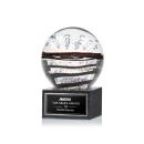 Serenity Black on Square Marble Globe Glass Award