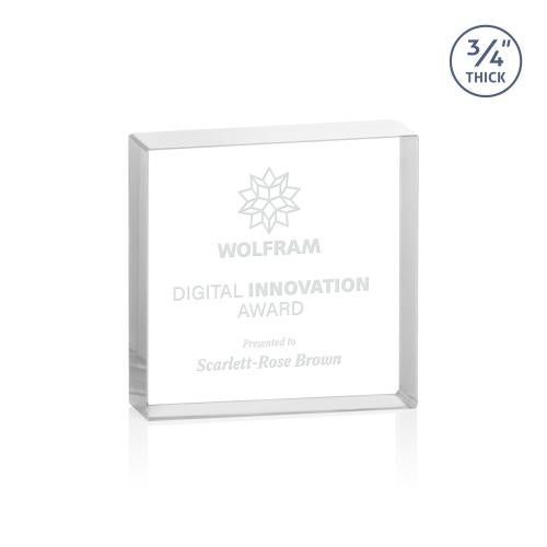 Awards and Trophies - Crystal Awards - Upton Square Clear Square / Cube Crystal Award