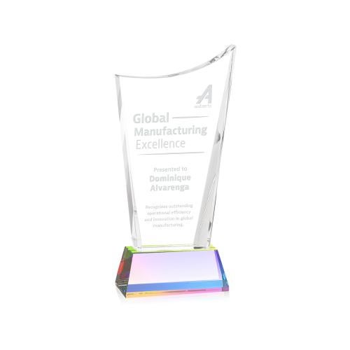 Awards and Trophies - Crystal Awards - Burnett Prismatic on Newhaven Base Peaks Crystal Award