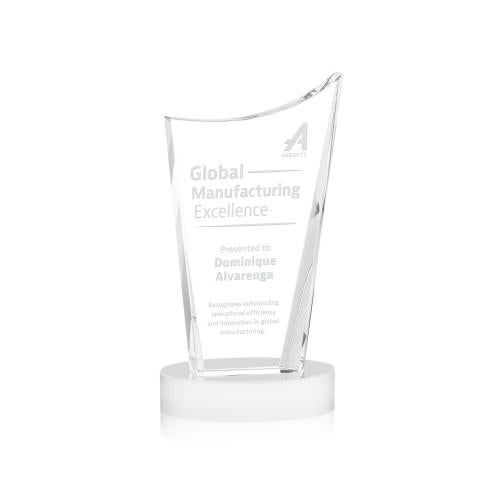 Awards and Trophies - Crystal Awards - Burnett White on Alberton Base Peaks Crystal Award