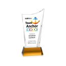 Burnett Full Color Amber on Newhaven Base Peaks Crystal Award