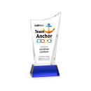 Burnett Full Color Blue on Newhaven Base Peaks Crystal Award