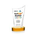 Burnett Full Color Amber on Alberton Base Peaks Crystal Award