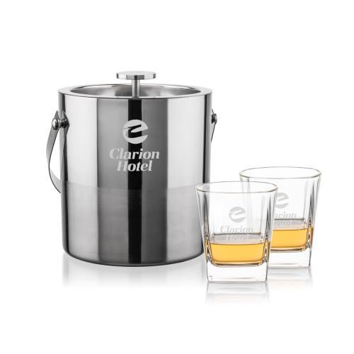 Corporate Gifts - Barware - Gift Sets - Catania Ice Bucket & Arcadia On-the-Rocks Set