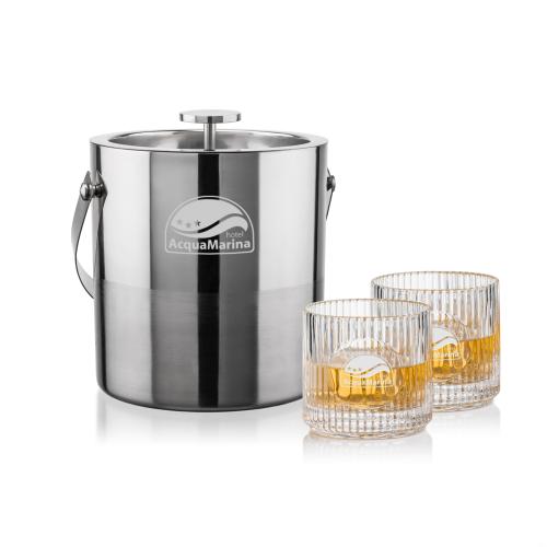 Corporate Gifts - Barware - Gift Sets - Catania Ice Bucket & Dillard On-the-Rocks Set