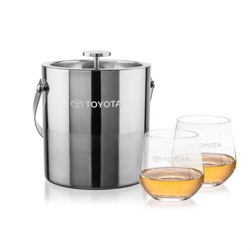 Corporate Gifts - Barware - Ice Buckets - Catania Ice Bucket & Garland On-the-Rocks Set