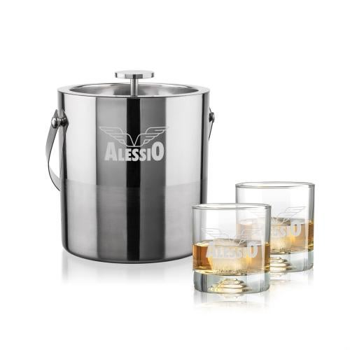 Corporate Gifts - Barware - Gift Sets - Catania Ice Bucket & Marbella On-the-Rocks Set