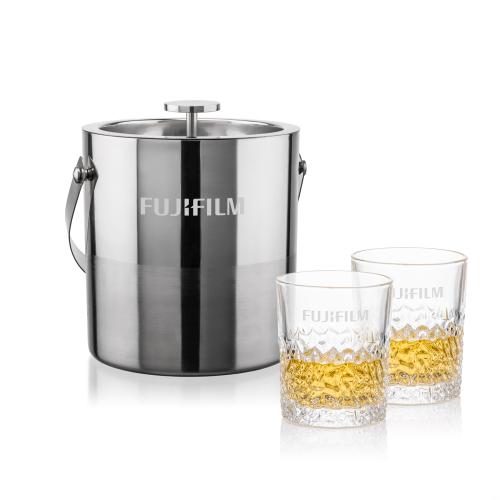 Corporate Gifts - Barware - Gift Sets - Catania Ice Bucket & Oakham On-the-Rocks Set