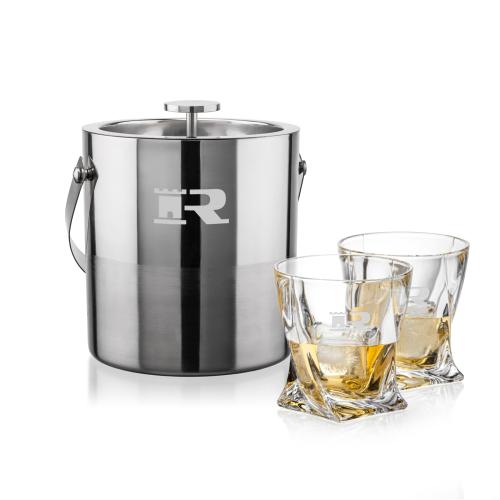 Corporate Gifts - Barware - Gift Sets - Catania Ice Bucket & Oasis On-the-Rocks Set