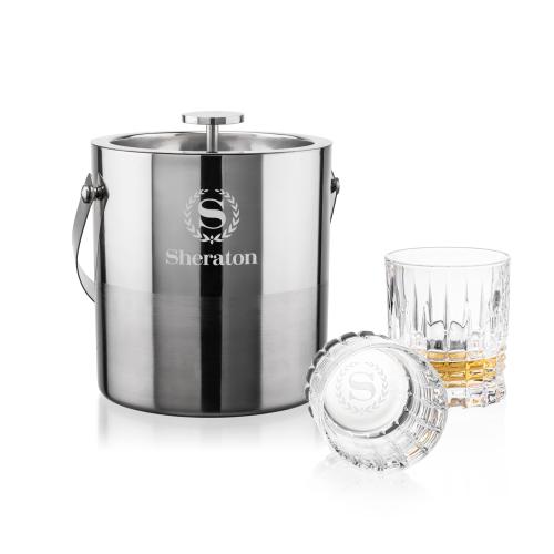 Corporate Gifts - Barware - Gift Sets - Catania Ice Bucket & Princeton On-the-Rocks Set