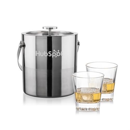 Corporate Gifts - Barware - Ice Buckets - Catania Ice Bucket & Santana On-the-Rocks Set