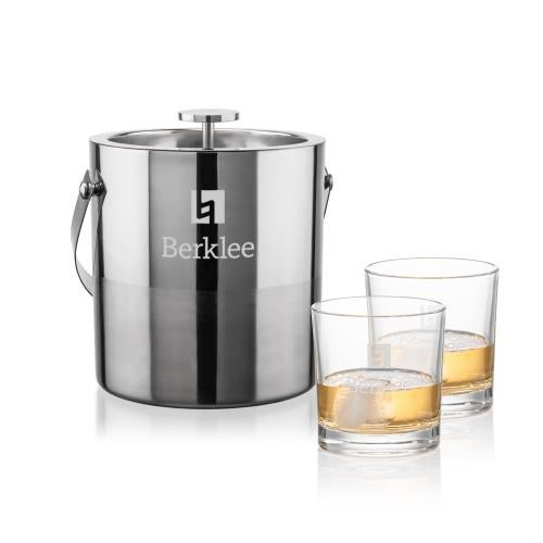 Corporate Gifts - Barware - Gift Sets - Catania Ice Bucket & Whitlock On-the-Rocks Set