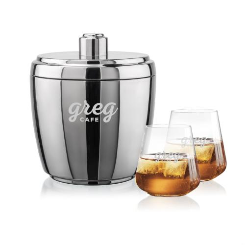 Corporate Gifts - Barware - Gift Sets - Pescara Ice Bucket & Breckland On-the-Rocks Set