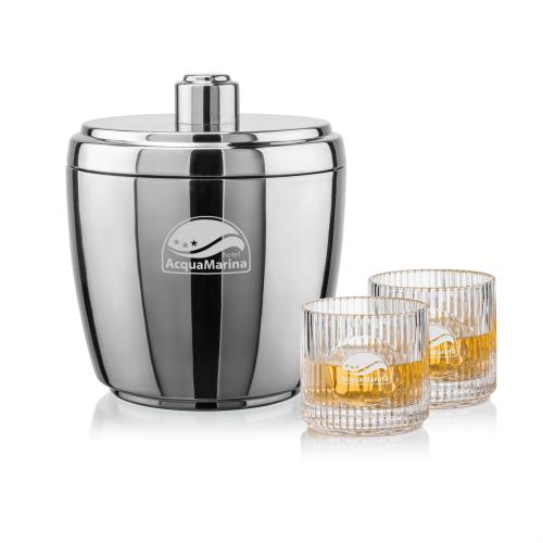 Corporate Gifts - Barware - Gift Sets - Pescara Ice Bucket & Dillard On-the-Rocks Set