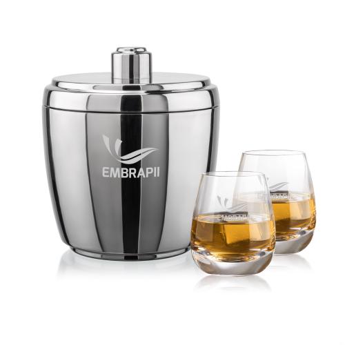 Corporate Gifts - Barware - Gift Sets - Pescara Ice Bucket & Dimasio On-the-Rocks Set